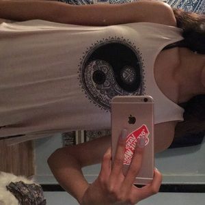 Ying and Yang pink tank top